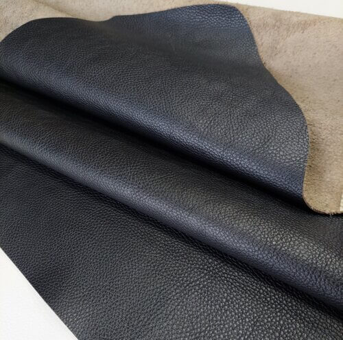 Galanterinė oda - Juoda, faktūrinė, "Dollaro", minkšta, stora, 2,2-2,4mm, 115x66 - Image 3