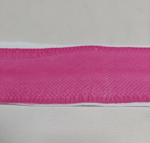 Exotic leather (snake) - Pink, with hardener, 0,8mm, 75x8 - Image 3