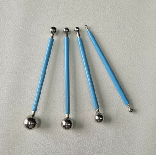 Leathercraft Modelling Ball Point Stylus Tools 4 pcs for Leather Carvings, Splicing, and Molds, with 8 Stylus Sizes - Image 3