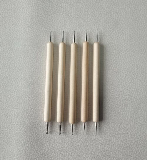Leathercraft Modelling Ball Point Stylus Tools 5 pcs for Leather Carvings, Splicing, and Molds, with 10 Stylus Sizes - Image 3
