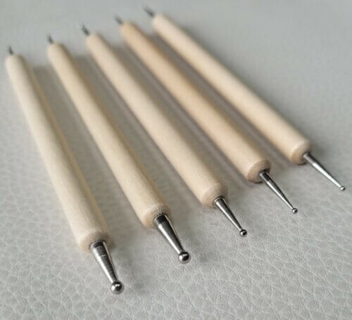 Leathercraft Modelling Ball Point Stylus Tools 5 pcs for Leather Carvings, Splicing, and Molds, with 10 Stylus Sizes - Image 2