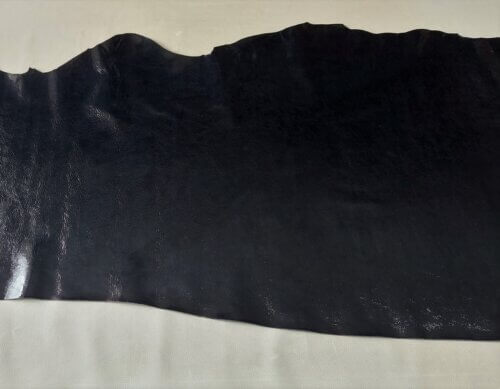 Galanterinė oda - Juoda, lakuota, "Laužyto veido", minkšta, 1,0mm, 170x60cm - Image 4