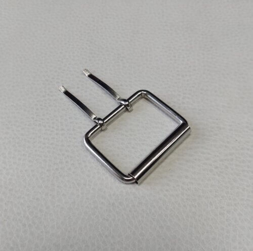 Belt buckle with 2 prongs - 40mm, nickel color - Image 3