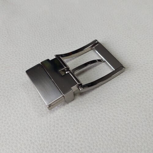 Belt buckle, twist and clamp - 35mm, satin nickel color - Image 2