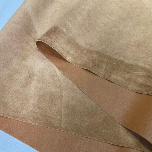 Haberdashery/shoes leather - light brown, soft, small textured, 1,2mm - Image 4