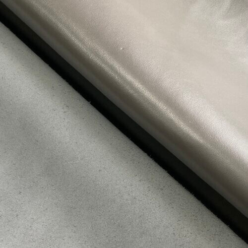 Galanterinė/Avalyninė oda - Pilka, minkšta, lygi, blizgoka, 1,2mm - Image 3
