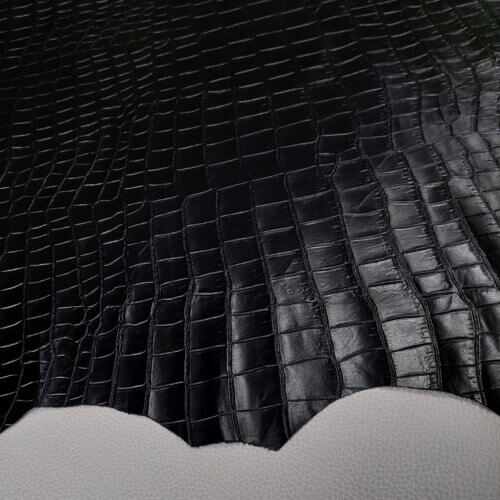 Clothing leather - crocodile print, soft, shiny, 0,3-0,5mm - Image 3