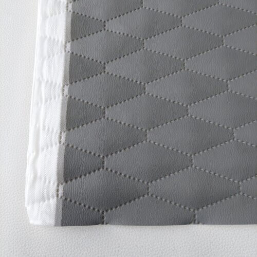 Quilted artificial leather "Rhombus (diamond)" - Gray, textured - Image 3