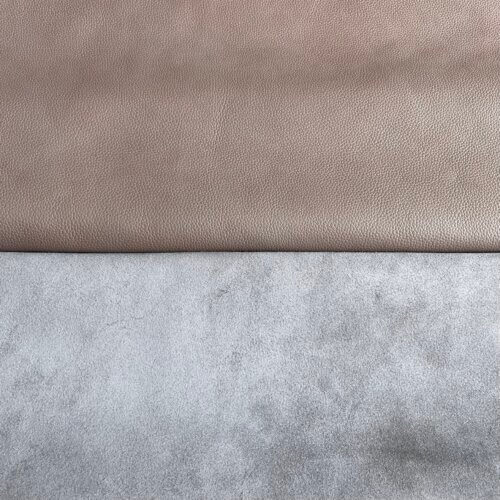Galanterinė oda/avalyninė/baldinė - cappuccino spalvos, faktūrinė, minkšta, lengvai marga, 1,6-1,8mm - Image 4