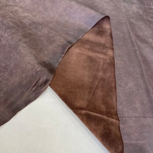Haberdashery/shoes leather - brown, aged effect, soft, erasable effect, 1,2mm - Image 3