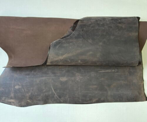 Haberdashery leather – “crazy horse”, dark brown, medium rigid, with hardener, 3,2mm - Image 2