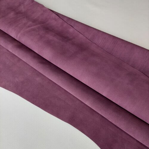 Galanterinė oda - Zomšas, violetinė, minkšta, 1,4mm - Image 2