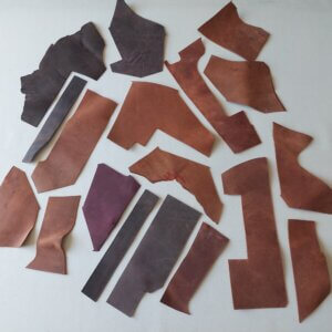 Atraižų komplektas (galanterinių "Crazy Horse"odų MIX), rudi atspalviai, 1kg - Nr. 4398