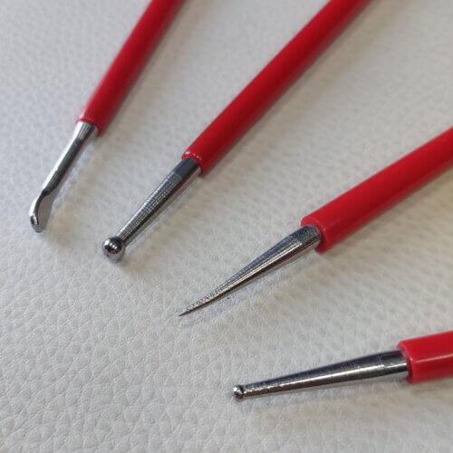 Leathercraft Modelling Tools 4 pcs for Leather Carvings, Splicing, and Molds, with 8 Stylus Sizes - Image 2