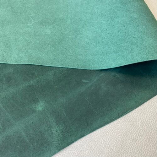Haberdashery leather – „Crazy Horse”, intense green, medium rigid, 1,8-2,0mm - Image 2