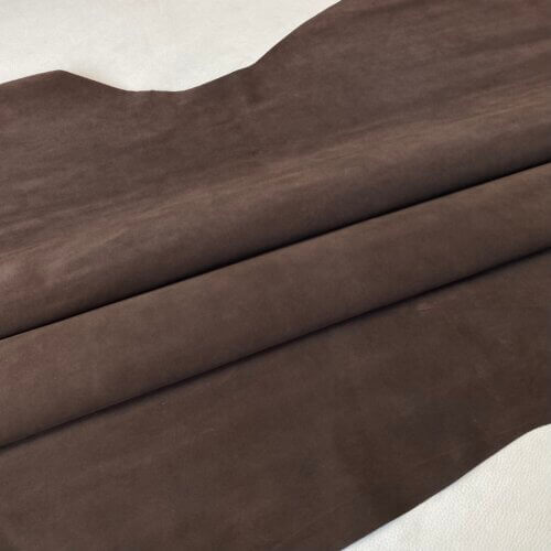 Haberdashery/shoes leather - dark brown, velour, soft,1,6mm - Image 2