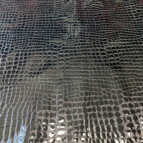 Haberdashery/shoes leather - black, crocodile imitation, soft, shiny, 1,2-1,4mm - Image 4
