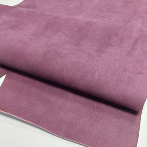 Vegetable tanned leather for belt – Purple, "Nubuck", soft, 3,8mm, 130x66cm - Image 2