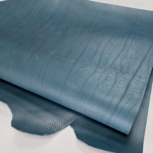 Vegetable tanned leather for belt – Blue, soft, 3,6-3,8mm - Image 2