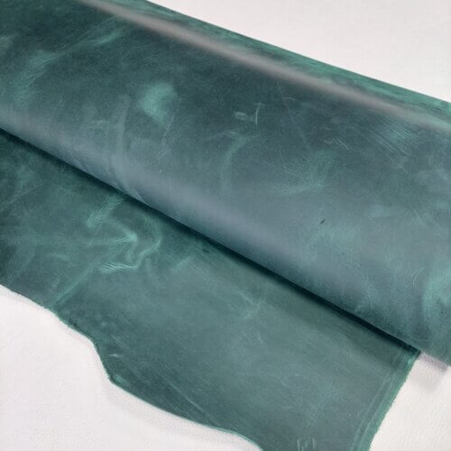Haberdashery leather – „Crazy Horse”, intense green, medium rigid, 1,8mm - Image 2