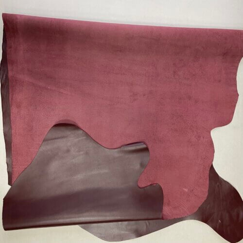 Haberdashery/shoes leather - dark bordeoux, plain, soft, 150dm2, 1,0-1,1mm - Image 2