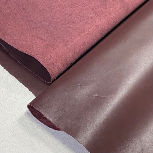 Haberdashery/shoes leather - dark bordeoux, plain, soft, 150dm2, 1,0-1,1mm - Image 4