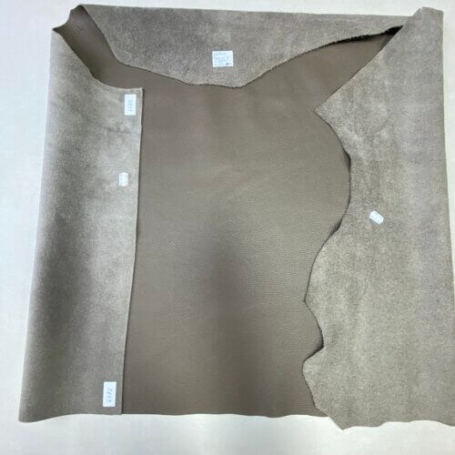 Haberdashery leather - capuccino color, soft, textured, 1,6mm - Image 2