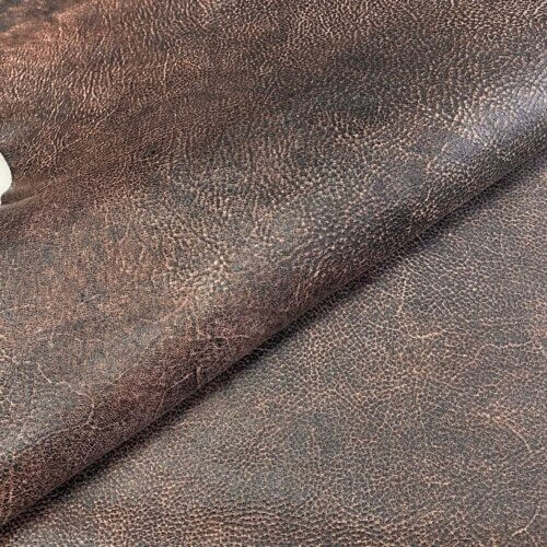 Haberdashery leather - brown, "aged" effect, soft, 2,4mm - Image 4