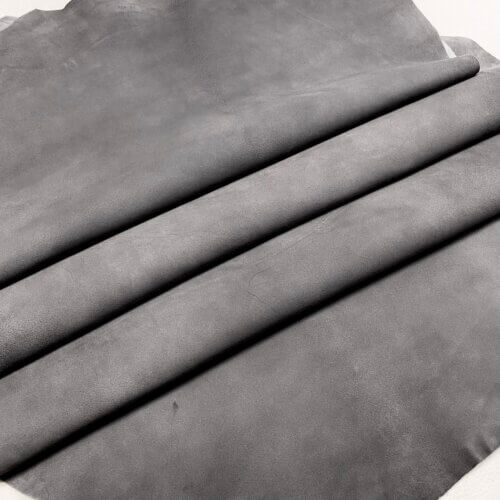 Haberdashery leather - velour, light grey, high quality, 36-39dm2, 1,1mm - Image 3