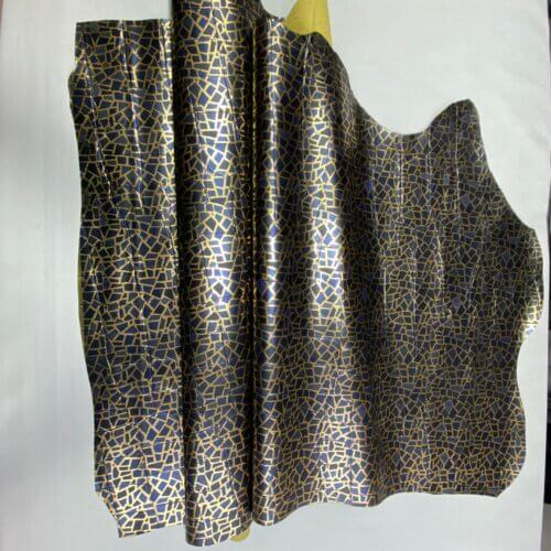 Haberdashery leather - gold texture, soft, decorated,1mm - Image 4