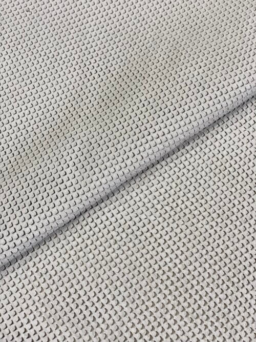 Haberdashery/clothes leather - beige/bluish, perforated, soft, 0,9-1mm, 70x65cm - Image 2