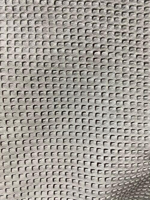 Haberdashery/clothes leather - beige/bluish, perforated, soft, 0,9-1mm, 70x65cm - Image 3