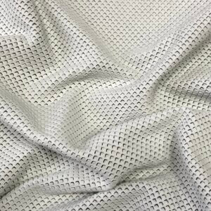 Haberdashery/clothes leather - beige/bluish, perforated, soft, 0,9-1mm, 70x65cm