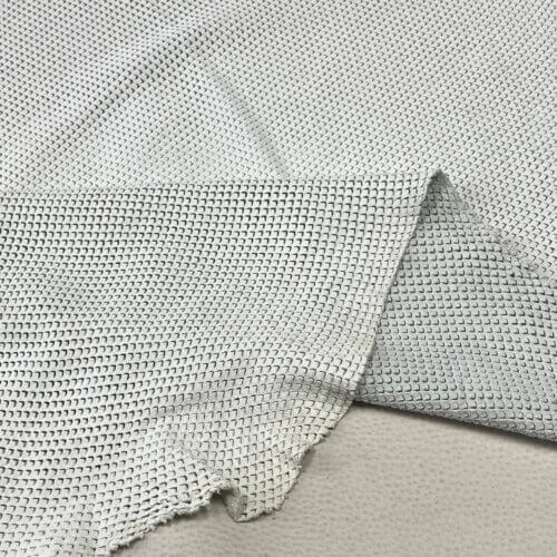 Haberdashery/clothes leather - beige/bluish, perforated, soft, 0,9-1mm, 70x65cm - Image 4