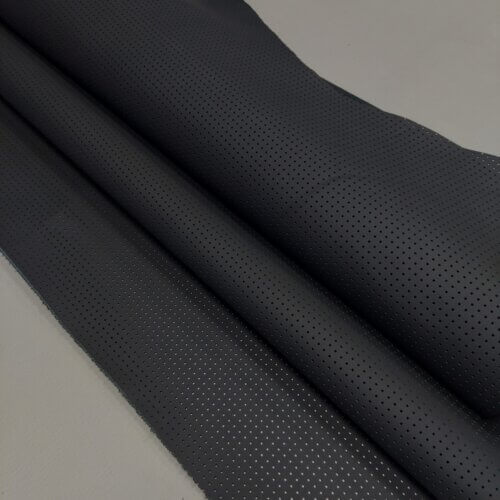 Automotive Mercedes AMG leather - black, matted, perforation C5, 1,3mm, 115x75cm - Image 2