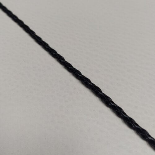Pintos dirbtinės odos virvelė - Juoda, 3mm - Image 3