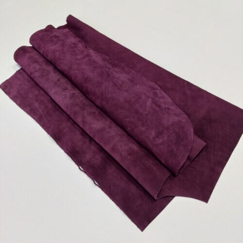 Galanterinė oda "Montebello" - violetinė, zomšas, minkšta, 1,5mm - Image 2