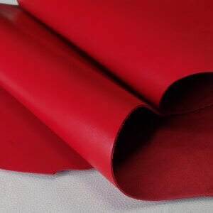 Vegetable tanned leather - red, rigid, "Polos" 1,8-2,0mm, 200x40/50cm