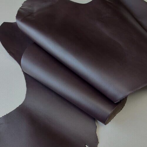 Vegetable tanned leather - Dark brown, hard, "Polos" 2,0-2,2mm, 180x35-38cm - Image 2