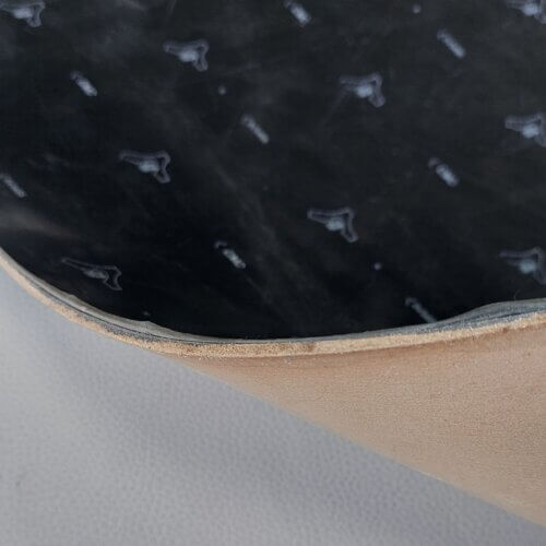Padinė augalinio rauginimo oda - Juoda, kieta, 3,8-4,0mm, 76x65cm - Image 4
