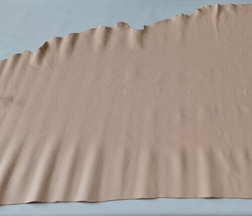 Haberdashery/upholstery leather – Light beige, small texture, soft, 1,2mm, 100x90cm - Image 4