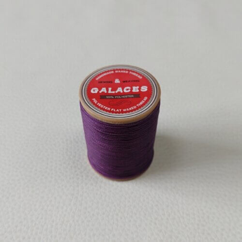 Vaškiniai pinti siūlai - Tamsiai violetinė, 1,0mm, 80m - Image 2