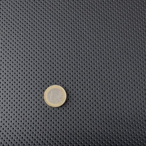 Microfiber leather - Black, semi perforated (R-1), 1,4mm - Image 3