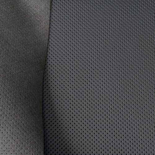Microfiber leather - Black, semi perforated (R-1), 1,4mm - Image 2