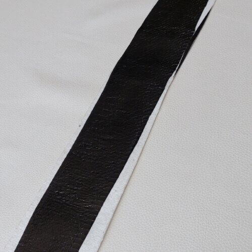 Exotic leather (snake) - Black, with hardener, 0,8mm, 85x8cm - Image 3