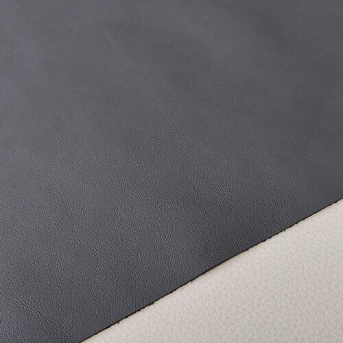 Automobilinė oda - Tamsiai pilka, lygi, vidut.minkštumo, 1,4-1,6mm, 80x65cm - Image 3