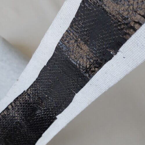 Exotic leather (snake) - Black, with hardener, 0,8mm, 85x8cm - Image 2