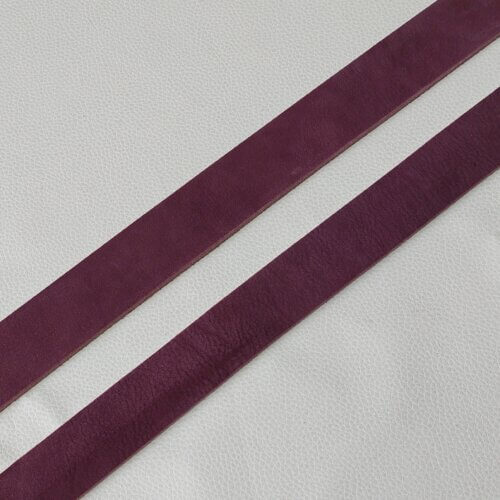 Vegetable tanned leather belt - Purple, "Nubuck", 3,9mm, width 35 and 40mm, 110cm lenght - Image 2