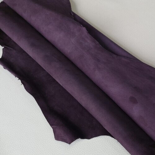 Haberdashery/Clothing leather - Purple, velour, soft, 0,9mm, 60x50cm - Image 2