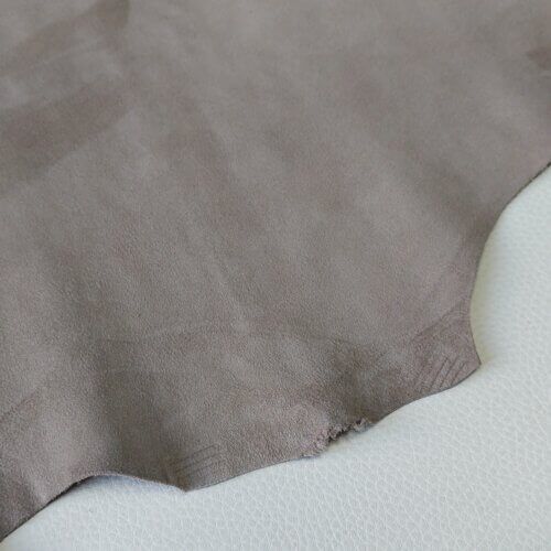 Haberdashery/Clothing leather - Gray/Brown, velour, soft, 1,0mm, 58x50cm - Image 3